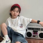 【90-160cm】半袖 Tシャツ 男の子 韓国風 ファッション プリント アルファベット - 画像 (4)
