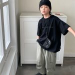 【90-160cm】半袖 Tシャツ 男の子 二色選べ 韓国風ファッションアルファベット - 画像 (4)