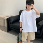 【90-160cm】半袖 Tシャツ 男の子 二色選べ 韓国風ファッションアルファベット - 画像 (5)