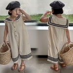 【80-130cm】ボトムス 女の子 レトロ セーラー風 - 画像 (2)