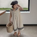 【80-130cm】ボトムス 女の子 レトロ セーラー風 - 画像 (4)