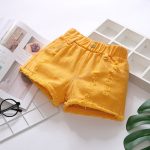 【90-160cm】ショートパンツ 女の子 ダメージ加工 合わせやすい - 画像 (12)
