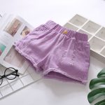 【90-160cm】ショートパンツ 女の子 ダメージ加工 合わせやすい - 画像 (3)