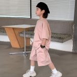 【100-160cm】セットアップ 男の子 カジュアル 3色選べる 半袖トップス+ボトムス - 画像 (3)