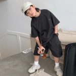 【100-160cm】セットアップ 男の子 カジュアル 3色選べる 半袖トップス+ボトムス - 画像 (6)