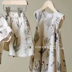 【100-140cm】セットorワンピース 子供服 おしゃれ 総柄 - 画像 (3)