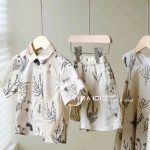 【100-140cm】セットorワンピース 子供服 おしゃれ 総柄 - 画像 (5)