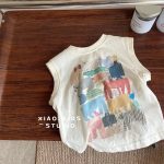 【80-140cm】ベスト キッズ服 シンプル かっこいい カートゥーン - 画像 (2)
