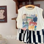 【80-140cm】ベスト キッズ服 シンプル かっこいい カートゥーン - 画像 (3)