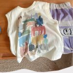 【80-140cm】ベスト キッズ服 シンプル かっこいい カートゥーン - 画像 (8)