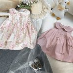 【80-130cm】ワンピース 女の子 花柄 折り襟 ノースリーブ - 画像 (3)