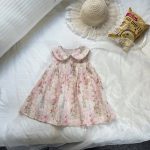【80-130cm】ワンピース 女の子 花柄 折り襟 ノースリーブ - 画像 (5)