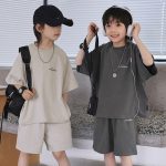 【100-160cm】セットアップ 男の子 シンプル アルファベット