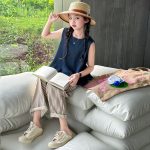 【120-170cm】キャミソールorワイドパンツ 女の子 ストライプ柄 ゆったり - 画像 (4)