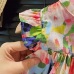 【90-140cm】ワンピース 女の子 配色 プリント Aライン - 画像 (5)