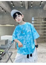【120-170cm】半袖Tシャツ 男の子 おしゃれ感 グラデーション色 - 画像 (7)
