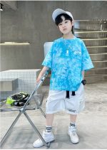 【120-170cm】半袖Tシャツ 男の子 おしゃれ感 グラデーション色 - 画像 (8)