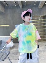 【120-170cm】半袖Tシャツ 男の子 おしゃれ感 グラデーション色 - 画像 (11)