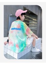 【120-170cm】半袖Tシャツ 男の子 おしゃれ感 グラデーション色 - 画像 (12)