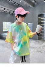 【120-170cm】半袖Tシャツ 男の子 おしゃれ感 グラデーション色 - 画像 (14)