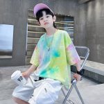 【120-170cm】半袖Tシャツ 男の子 おしゃれ感 グラデーション色 - 画像 (5)