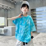 【120-170cm】半袖Tシャツ 男の子 おしゃれ感 グラデーション色 - 画像 (6)