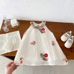 【80-120cm】ワンピース 女の子 プリント ノースリーブ 清新 - 画像 (7)