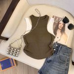【90-160cm】カットソー タンクトップ  女の子 レイヤード 配色 切り替え ヒップホップ - 画像 (4)