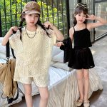 【120-170cm】セットアップ 女の子 レース 透かし編み - 画像 (2)