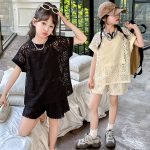 【120-170cm】セットアップ 女の子 レース 透かし編み - 画像 (3)
