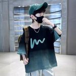 【110-170cm】半袖 トップス 男の子 目を奪われる グラデーション色 シンプル カジュアル - 画像 (4)