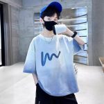 【110-170cm】半袖 トップス 男の子 目を奪われる グラデーション色 シンプル カジュアル - 画像 (5)