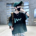 【110-170cm】半袖 トップス 男の子 目を奪われる グラデーション色 シンプル カジュアル - 画像 (6)