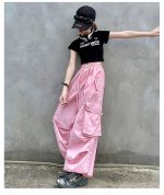 【120-170cm】半袖 サイドライン Tシャツ/カーゴパンツ 女の子 プリント ヒップホップ ダンス - 画像 (17)