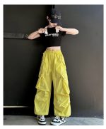 【120-170cm】半袖 サイドライン Tシャツ/カーゴパンツ 女の子 プリント ヒップホップ ダンス - 画像 (21)