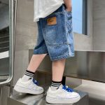 【110-170cm】5分丈パンツ 男の子 カジュアル デニム - 画像 (3)