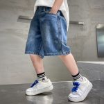 【110-170cm】5分丈パンツ 男の子 カジュアル デニム - 画像 (4)