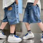 【110-170cm】5分丈パンツ 男の子 カジュアル デニム