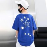 【90-160cm】半袖Tシャツ 男の子 オシャレ 星柄 前後プリント - 画像 (15)