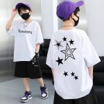【90-160cm】半袖Tシャツ 男の子 オシャレ 星柄 前後プリント - 画像 (5)