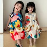 【80-150cm】ワンピース 女の子 プリント ノースリーブ カジュアル - 画像 (4)