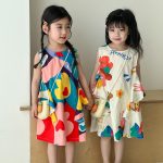 【80-150cm】ワンピース 女の子 プリント ノースリーブ カジュアル - 画像 (5)