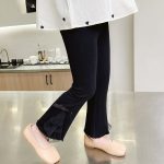 【90-140cm】ボトムス 女の子  メッシュ リボン 無地 - 画像 (5)