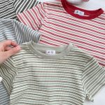 【90-140cm】半袖Tシャツ 女の子 5色選べる ボーダー - 画像 (5)