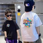【90-160cm】半袖 Tシャツ 男の子 三色選べ 合わせやすい 前後プリント