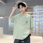 【90-170cm】半袖 トップス 男の子 プリント シンプル ファッション カジュアル - 画像 (4)