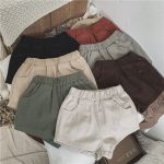 【80-130cm】ボトムス キッズ服 シンプル 無地 ショート丈 - 画像 (2)