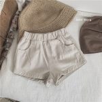 【80-130cm】ボトムス キッズ服 シンプル 無地 ショート丈 - 画像 (3)