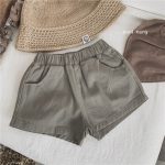 【80-130cm】ボトムス キッズ服 シンプル 無地 ショート丈 - 画像 (5)
