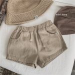 【80-130cm】ボトムス キッズ服 シンプル 無地 ショート丈 - 画像 (6)